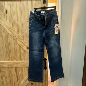 Risen HR Tummy Control Dark Wash Double Button Bootcut Trouser Jeans NEW